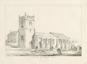 Tatenhill Kilisesi: kalem ve mürekkep çizimi by Thomas Peploe Wood