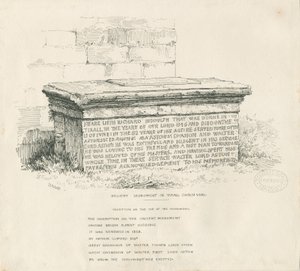 Tixall Church Yard - Masa Mezarı: kalem ve mürekkeple çizim by Thomas Peploe Wood