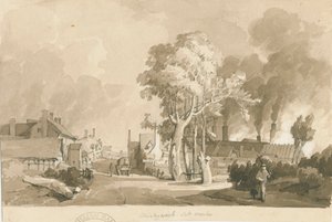 Weston-on-Trent - Shirleywich Saltworks: sepya yıkama çizimi, 1838 by Thomas Peploe Wood