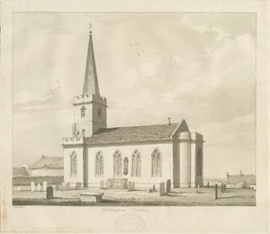 Whittington Kilisesi: sepya çizimi by Thomas Peploe Wood