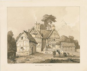 Whittington Hall: kalem ve yıkama çizimi by Thomas Peploe Wood