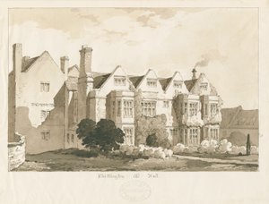 Whittington Hall: kalem ve yıkama çizimi, 1836 by Thomas Peploe Wood