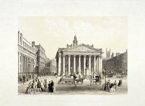 Solda Royal Exchange ve Bank of England, Londra, 1851