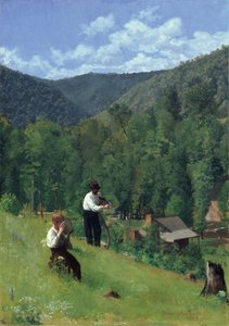Hasat Sırasında Çiftçi ve Oğlu, 1879 by Thomas Pollock Anschutz