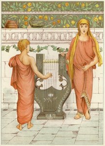 Perseus ve müzik dersi (renkli taş) by Thomas Ralph Spence