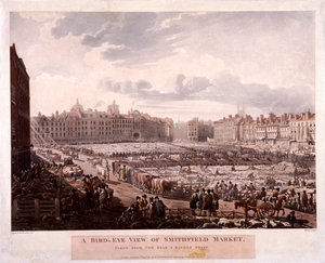 Smithfield Pazarı, Londra, 1811 by Thomas Rowlandson, Augustus Charles Pugin