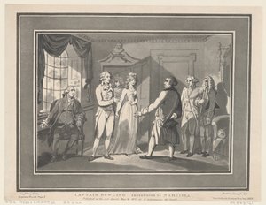 Kaptan Bowling Narcissa ile tanıştı, 12 Mayıs 1800., 12 Mayıs 1800. Yaratıcılar: Thomas Rowlandson, Joseph Constantine Stadler.
