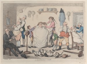 Bir Berber Dükkanı, 1811., 1811. by Thomas Rowlandson