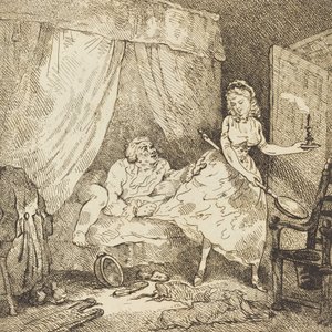 Bir Yatak Isıtıcı, c. 1785. by Thomas Rowlandson