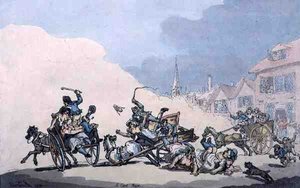 Bir Araba Yarışı, pub. William Holland tarafından by Thomas Rowlandson