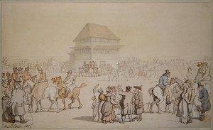 Kalabalık Bir Yarış Buluşması by Thomas Rowlandson