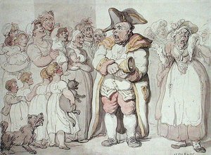Bir Kedi için Ağlama (kalem ve mürekkep ve kağıt üzerine sulu boya) by Thomas Rowlandson