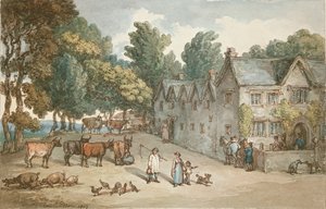 Hengar'da Bir Çiftlik Evi, Cornwall, 1803 by Thomas Rowlandson