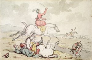 Bir Av Olayı (kalem ve mürekkep ve kağıt üzerine sulu boya) by Thomas Rowlandson