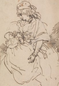 Bir Anne ve Çocuk by Thomas Rowlandson