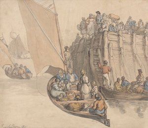 Amsterdam'da Bir İskele by Thomas Rowlandson