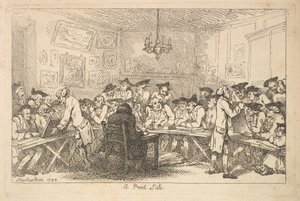 Bir Baskı Satışı - Bir Gece Müzayedesi, 1788. by Thomas Rowlandson