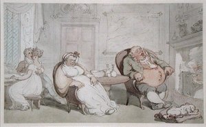 Çalıntı Öpücük (kağıt üzerine sulu boya) by Thomas Rowlandson