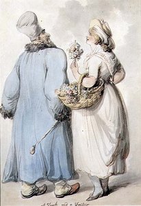 Bir Türk ve bir Tatar (mürekkep ve sulu boya)