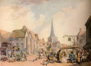Eski bir İngiliz Köyü Sahnesi, 18. yüzyıl. 1941 by Thomas Rowlandson
