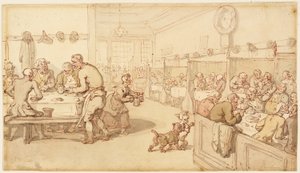 Eski bir İngiliz Yemekhanesinde by Thomas Rowlandson