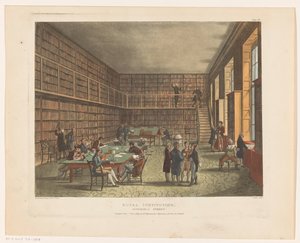 Londra Kraliyet Enstitüsü Kütüphanesi Kraliyet Enstitüsü, Albemarle Caddesi (nesne üzerindeki başlık) by Thomas Rowlandson