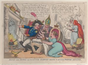 Boney İkinci veya Küçük Babun Fransız Maymunlarını Yutmak İçin Yaratıldı, 9 Nisan,..., 9 Nisan 1811. by Thomas Rowlandson
