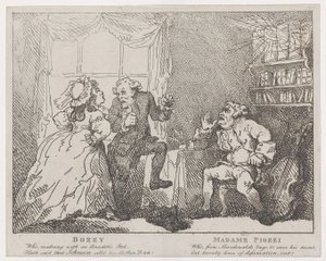 Bozzy ve Madame Piozzi Frontispiece, Bozzy ve Piozzi, Peter Pindar, 1780-86., 1780-86. by Thomas Rowlandson