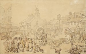 Cardiff (kağıt üzerine mürekkep ve yıkama) by Thomas Rowlandson