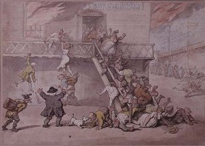 Cockburn Tiyatrosu Yanıyor by Thomas Rowlandson
