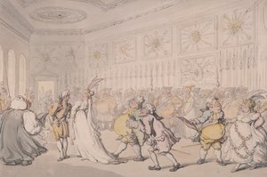 Muhafız Odasından geçen saraylılar, St James Sarayı, Londra, c1808 by Thomas Rowlandson