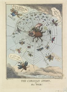 Ağında Korsikalı Örümcek, 1808 Ağında Korsikalı Örümcek! (nesne üzerindeki başlık) by Thomas Rowlandson