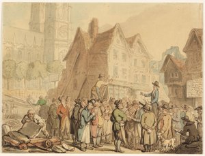 Westminster Abbey'in Kuzeyindeki Eski Evlerin Yıkımı by Thomas Rowlandson