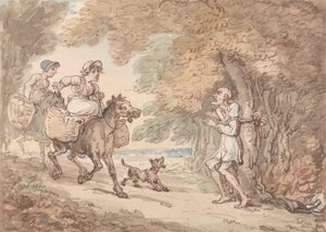 Otoyolcular Tarafından Bir Ağaca Bağlı Dr. Syntax by Thomas Rowlandson