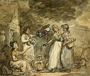 Ördekler için Dr Sözdizimi pazarlığı (kalem ve mürekkep ve kağıt üzerine sulu boya) by Thomas Rowlandson