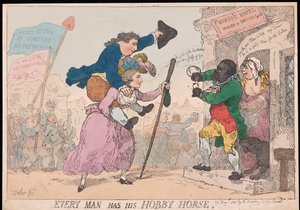 Her Adamın Hobi Atı vardır, bar. 1784 (el renkli gravür) by Thomas Rowlandson