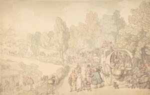 Fairlop Fuarı, Essex, yak. 1816. by Thomas Rowlandson