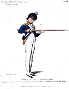 Gönüllü içinde Farrington Ward, 'Loyal Volunteers of London and Environs'dan 55 numaralı plaka by Thomas Rowlandson