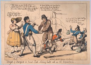 Unut ve Bağışla veya Dürüst Jack Eski Tanıdıkla Tokalaşırken, Se..., 3 Eylül 1799 by Thomas Rowlandson