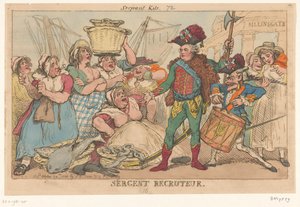 Balık kadınları arasında Orléans Dükü, 1789 Sergent Recruiter (nesne üzerindeki başlık) by Thomas Rowlandson