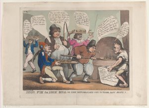 John Bull için Yüksek Eğlence veya Son Vardiyalarına Başlayan Cumhuriyetçiler, Kasım ..., 12 Kasım 1798. by Thomas Rowlandson