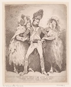 Diğer Sevgili Büyücü Uzakta Olmasaydı İkisinden de Ne Kadar Mutlu Olabilirdim, [1784]., [1784]. by Thomas Rowlandson