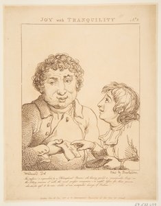 Huzurlu Sevinç Le Brun Travested veya Tutkuların Karikatürleri, 21 Ocak 1800. by Thomas Rowlandson