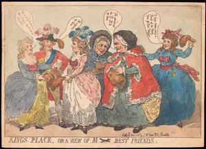 Kings Place veya M ---- Best Friends, pub manzarası. 1784 (el renkli gravür) by Thomas Rowlandson