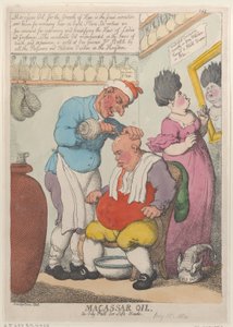 Macassar Yağı, Yumuşak Kafalar İçin Yağlı Bir Puf, 15 Mart 1814., 15 Mart 1814. by Thomas Rowlandson