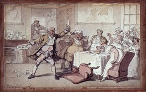 yemek masasında çılgınlık by Thomas Rowlandson