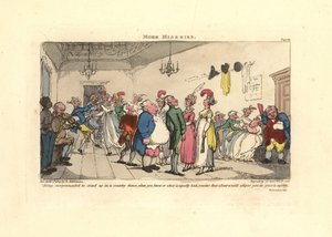 Bir ülke dansında dans ettirilmekten utanan adam. by Thomas Rowlandson