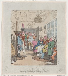 Yedek Ordu için Yedeklerin Ölçülmesi, 1805., 1805. by Thomas Rowlandson
