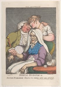 Tıbbi Sevk veya Doktor Çift Dozlu İki Kuşu Bir Taşla Öldürdü, Kasım..., 20 Kasım 1810. by Thomas Rowlandson