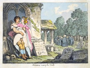Mezarlar Arasında Meditasyonlar (renkli taş) by Thomas Rowlandson
